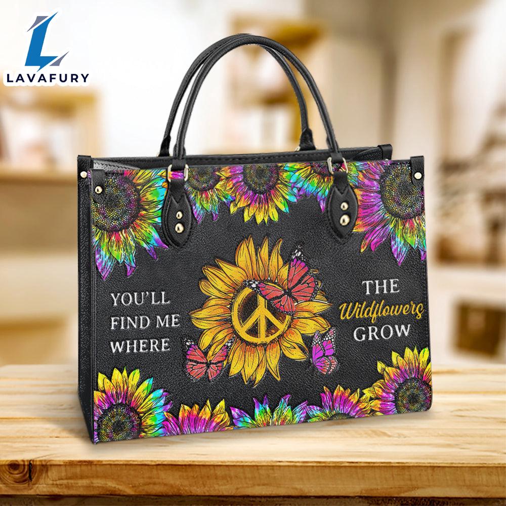 Hippie Where The Wildflowers Grow Leather Bag Christ Gifts Leather Bags Christian Leather Bag Hippie Where The Wildflowers Grow Leather Bag Christ Gifts Leather Bags Christian Leather Bag