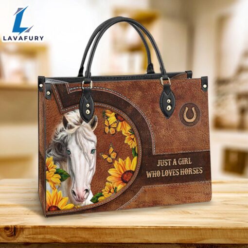 Horse Just A Girl Who Loves Horses Leather Bag Christ Gifts Leather Bags Christian Leather Bag