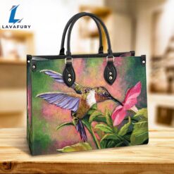 Hummingbird Flowers Beauty Leather Bag…