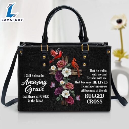 I Still Believe In Amazing Grace Leather Handbag Christ Gifts Leather Bags Christian Leather Bag