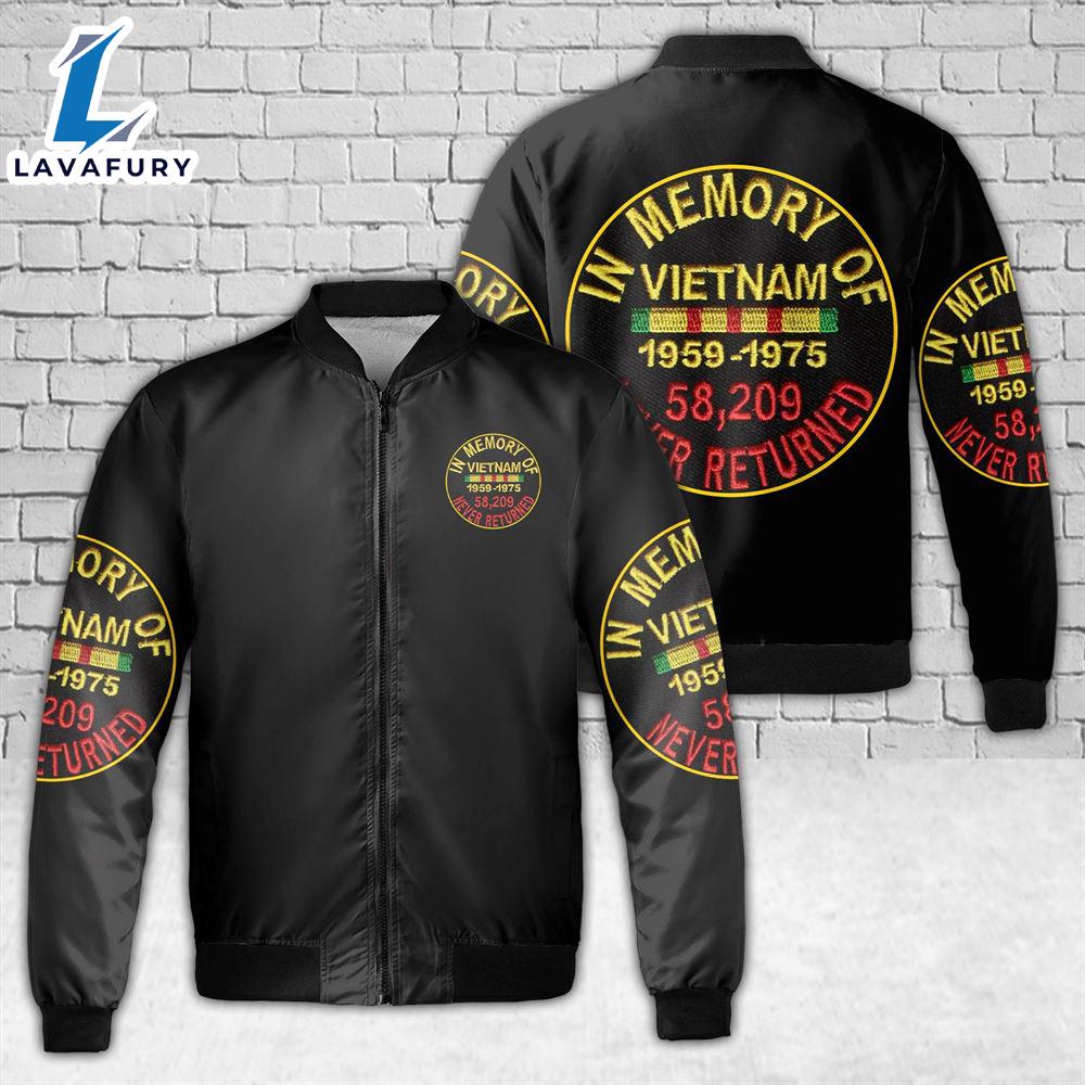 In Memory Vietnam Veteran War U.S Veteran Proud AOP Fleece Bomber Jacket For Man And Women In Memory Vietnam Veteran War U.S Veteran Proud AOP Fleece Bomber Jacket For Man And Women