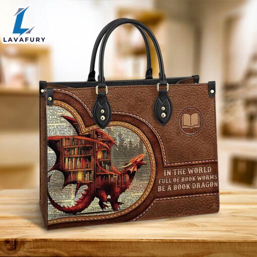 In The World Full Of Book Worms Be A Book Dragon Leather Bag Christ Gifts Leather Bags Christian Leather Bag