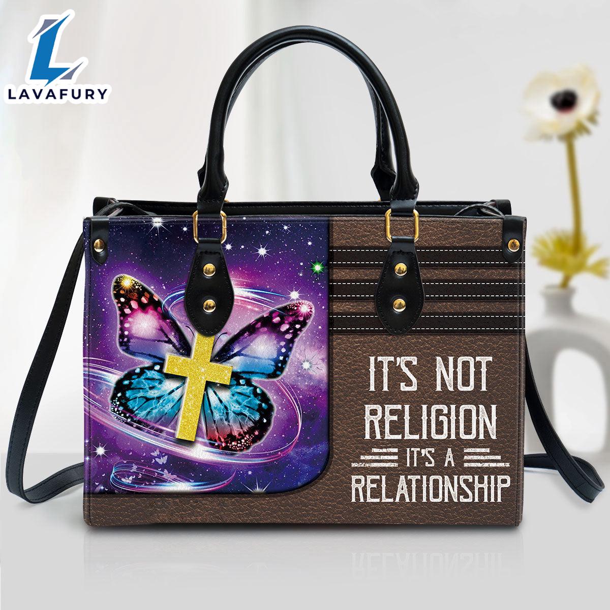 It's Not Religion It's A Relationship Butterfly Leather Handbag Christ Gifts Leather Bags Christian Leather Bag It's Not Religion It's A Relationship Butterfly Leather Handbag Christ Gifts Leather Bags Christian Leather Bag