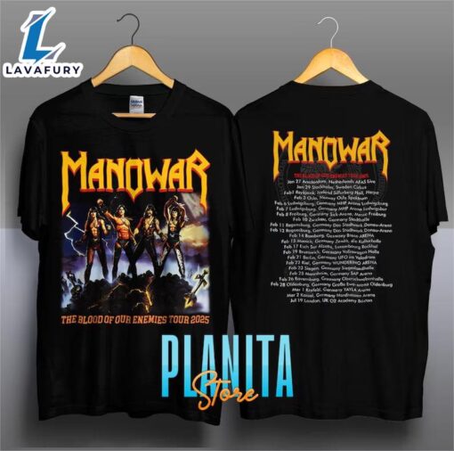 Manowar Tour 2025 T-Shirt – Heavy Metal Band Shirt – Unisex Concert Tee