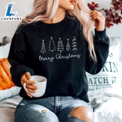 Merry Christmas Trees Embroidered Sweatshirt…
