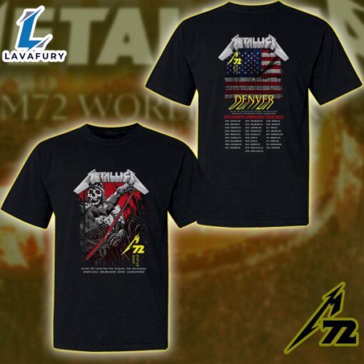 Metallica M72 World Tour Tee June 27 2025 at Empower Field Denver Unisex T-Shirt Featuring Full Night 1 Setlist