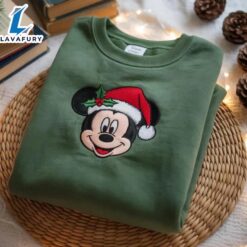 Mickey Christmas Embroidered Sweatshirt, Disney…