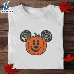 Mickey Pumpkin Halloween Embroidered Shirt…