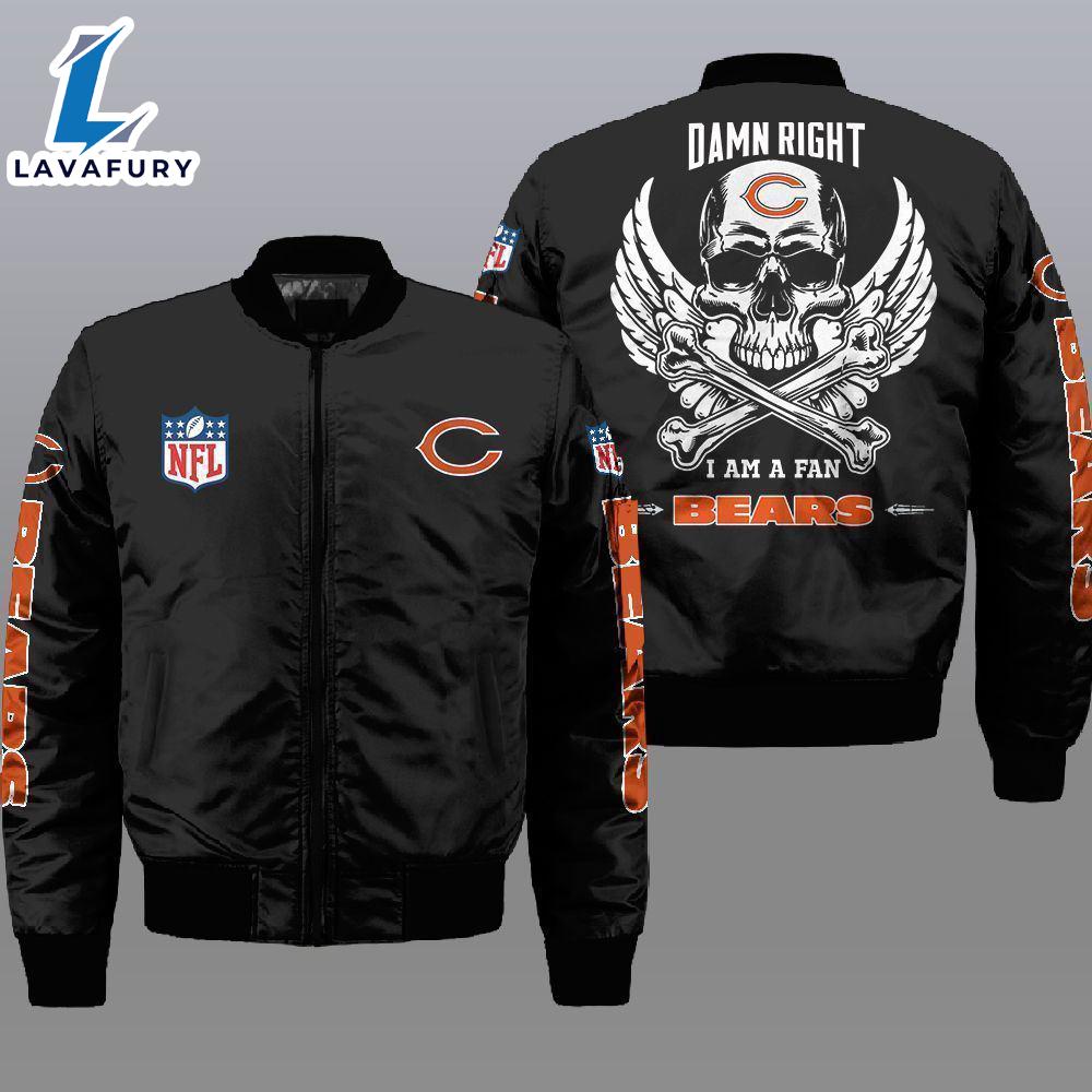 Nfl Chicago Bears Wings Skull 3D Bomber Jacket For Fans Nfl Chicago Bears Wings Skull 3D Bomber Jacket For Fans