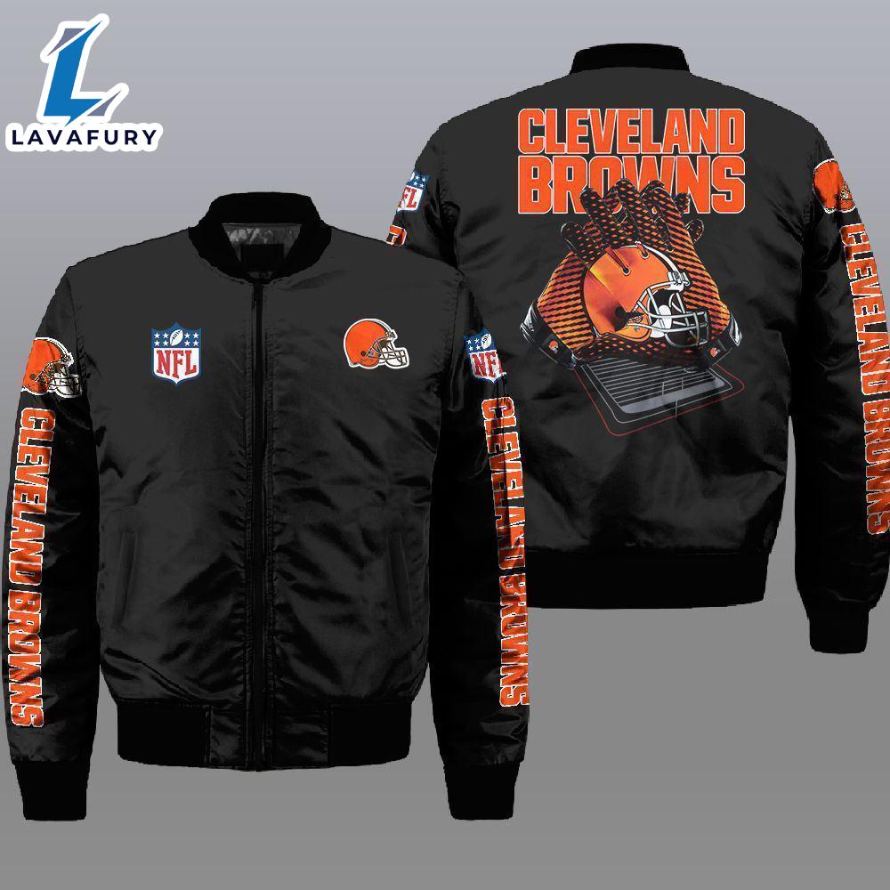 Nfl Cleveland Browns 3D Bomber Jacket For Fans Nfl Cleveland Browns 3D Bomber Jacket For Fans