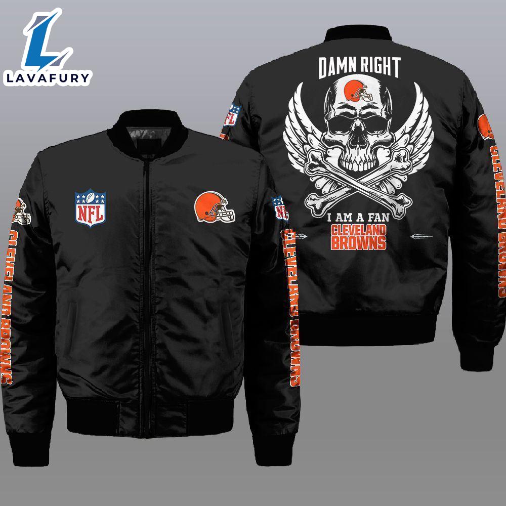 Nfl Cleveland Browns Wings Skull 3D Bomber Jacket For Fans Nfl Cleveland Browns Wings Skull 3D Bomber Jacket For Fans