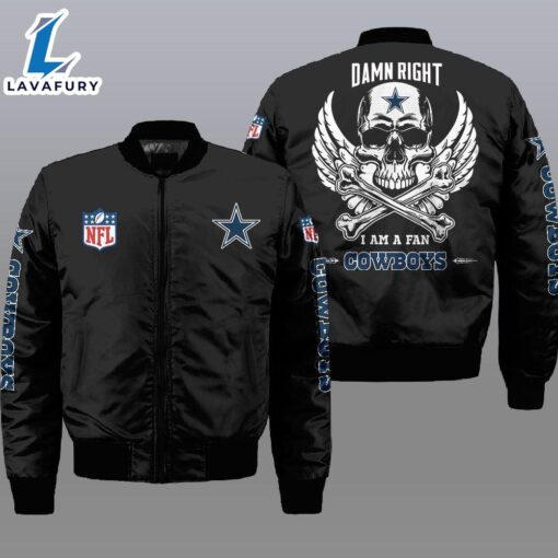 Nfl Dallas Cowboys Wings Skull 3D Bomber Jacket  For Fans
