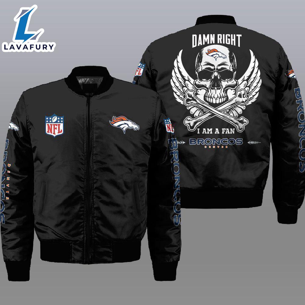 Nfl Denver Broncos Wings Skull 3D Bomber Jacket For Fans Nfl Denver Broncos Wings Skull 3D Bomber Jacket For Fans
