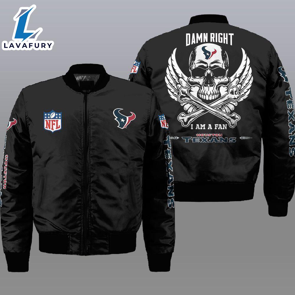 Nfl Houston Texans Wings Skull 3D Bomber Jacket For Fans Nfl Houston Texans Wings Skull 3D Bomber Jacket For Fans
