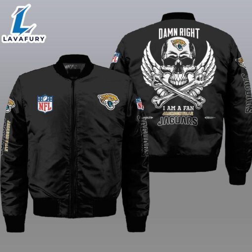 Nfl Jacksonville Jaguars Wings Skull 3D Bomber Jacket  For Fans