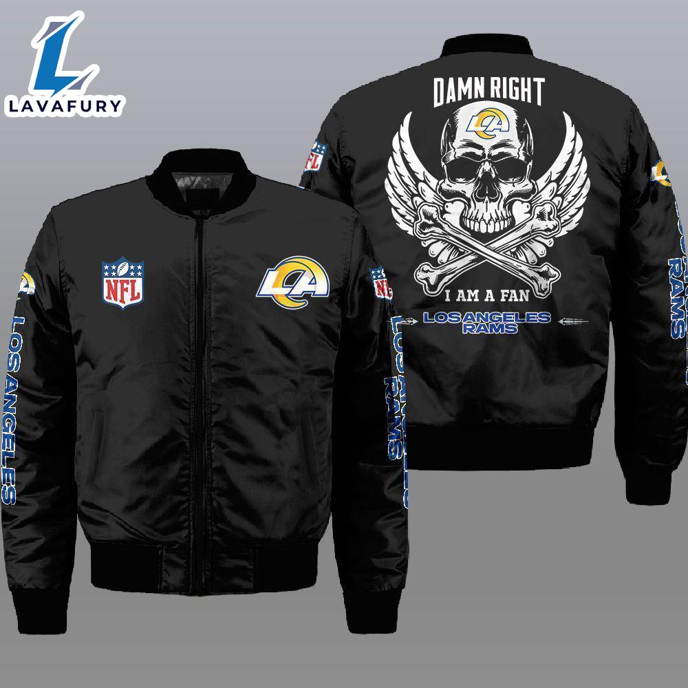Nfl Los Angeles Rams Wings Skull 3D Bomber Jacket For Fans Nfl Los Angeles Rams Wings Skull 3D Bomber Jacket For Fans