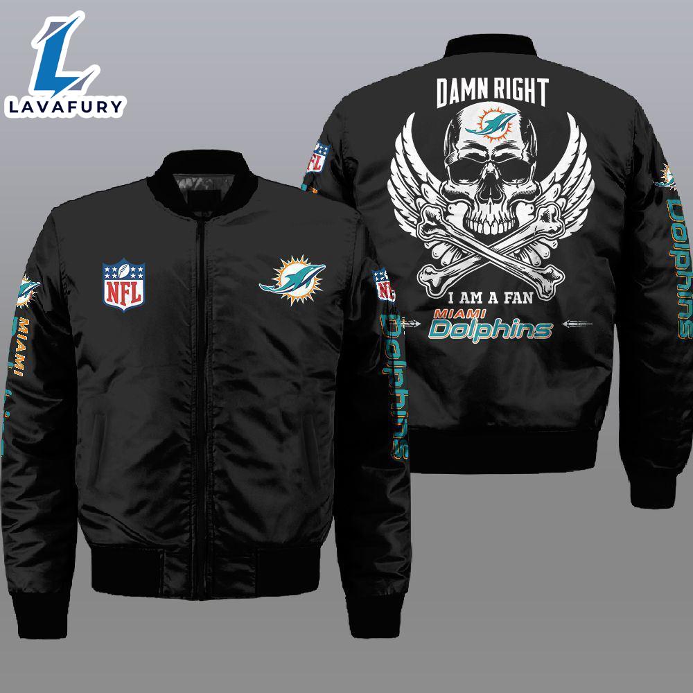 Nfl Miami Dolphins Wings Skull 3D Bomber Jacket For Fans Nfl Miami Dolphins Wings Skull 3D Bomber Jacket For Fans