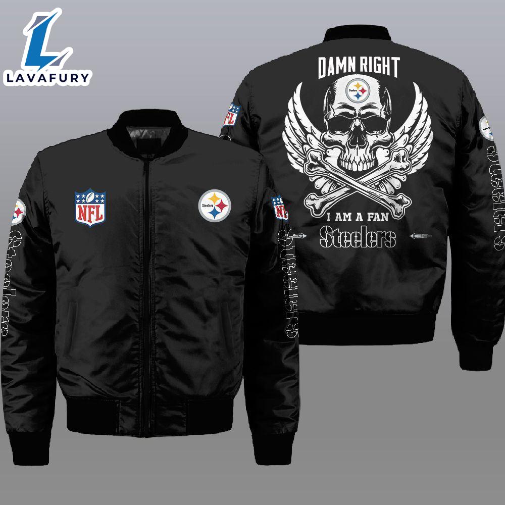 Nfl Pittsburgh Steelers Wings Skull 3D Bomber Jacket For Fans Nfl Pittsburgh Steelers Wings Skull 3D Bomber Jacket For Fans
