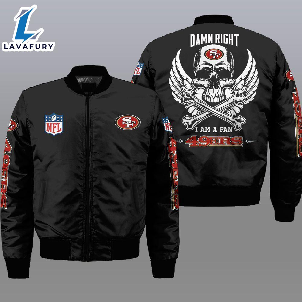Nfl San Francisco 49Ers Wings Skull 3D Bomber Jacket For Fans Nfl San Francisco 49Ers Wings Skull 3D Bomber Jacket For Fans