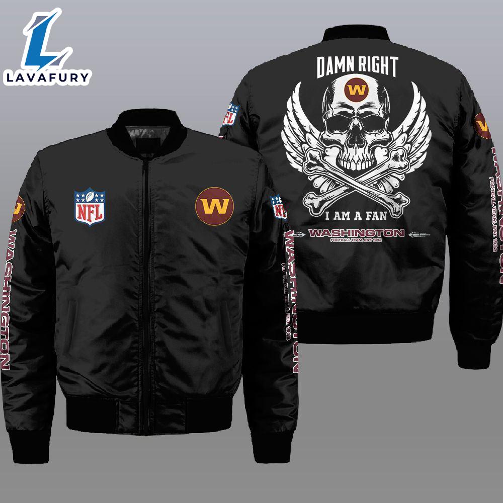 Nfl Washington Football Team Wings Skull 3D Bomber Jacket For Fans Nfl Washington Football Team Wings Skull 3D Bomber Jacket For Fans
