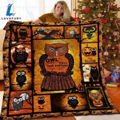 Owl Halloween Sherpa Blanket –…