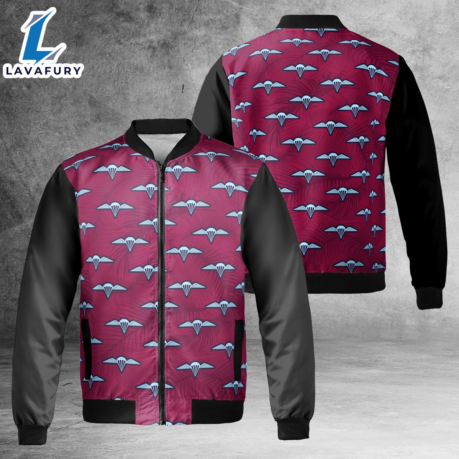 Parachute Wings 3 RAR 3rd Battalion Royal Australian Regiment AOP Fleece Bomber Jacket For Man And Women Parachute Wings 3 RAR 3rd Battalion Royal Australian Regiment AOP Fleece Bomber Jacket For Man And Women
