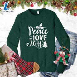 Peace Love Joy Sweatshirt Hallothanksmas…