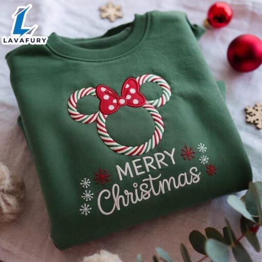 Peppermint Minnie Christmas Sweatshirt, Minnie Mouse Christmas Sweater