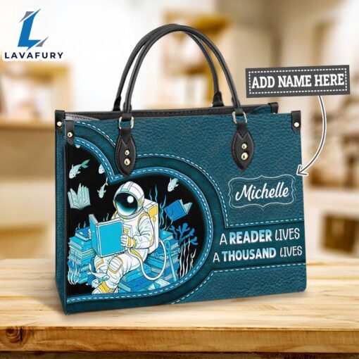 Personalize Book A Reader Lives A Thousand Lives Leather Bag Christ Gifts Leather Bags Christian Leather Bag