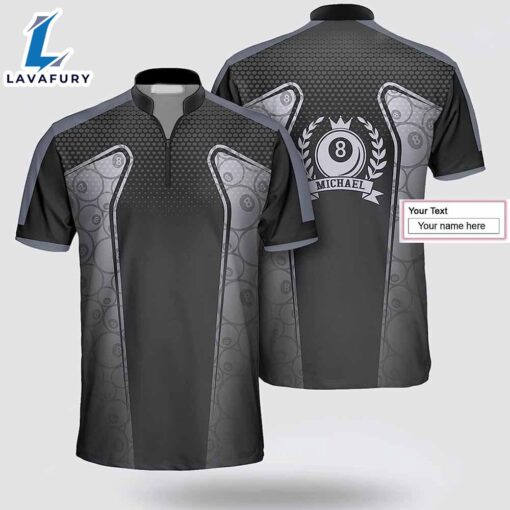 Personalized Billiard Pattern Grey Black Billiard Jerseys Shirt For Man And Women