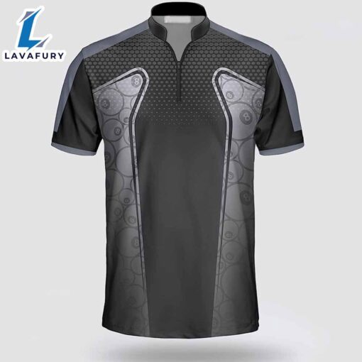 Personalized Billiard Pattern Grey Black Billiard Jerseys Shirt For Man And Women