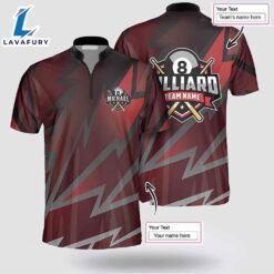 Personalized Billiard Red Black Team Billiard Jerseys Shirt