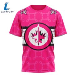 Personalized NHL Winnipeg Jets I Pink I Can In October We Wear Pink Breast Cancer 3D Tshirt For Man And Women