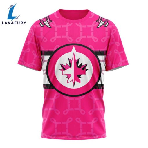 Personalized NHL Winnipeg Jets I Pink I Can In October We Wear Pink Breast Cancer 3D Tshirt For Man And Women