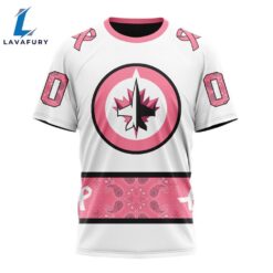 Personalized NHL Winnipeg Jets T-Shirt In Classic Style With Paisley In October We Wear Pink Breast Cancer T-Shirt For Man And Women