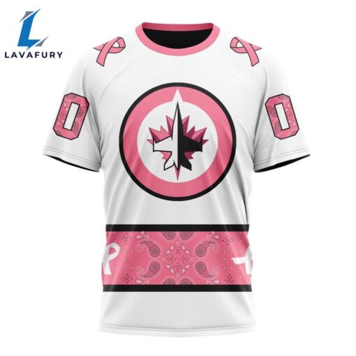 Personalized NHL Winnipeg Jets T-Shirt In Classic Style With Paisley In October We Wear Pink Breast Cancer T-Shirt For Man And Women