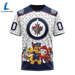 Personalized NHL Winnipeg Jets T-Shirt Special PawPatrol Design T-Shirt For Man And Women