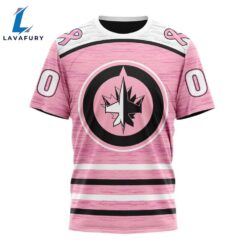 Personalized NHL Winnipeg Jets T-Shirt Special Pink Fight Breast Cancer Design T-Shirt For Man And Women