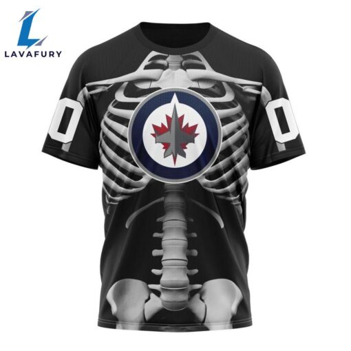 Personalized NHL Winnipeg Jets T-Shirt Special Skeleton Costume For Halloween T-Shirt For Man And Women
