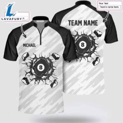 Personalized Smashing Billiard Black White Billiard Jerseys Shirt