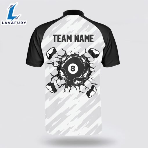 Personalized Smashing Billiard Black White Billiard Jerseys Shirt For Man And Women