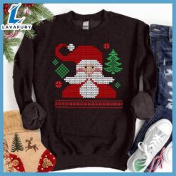 Pixelated Santa Ugly Christmas Colored…