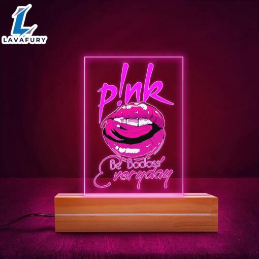 P!Nk Led Light With Wooden Base Gift Christmas – Music Night Light