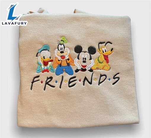 Retro Mickey And Friends Family Disney Embroidered Sweatshirt  For Man And Women