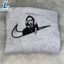 Scream Check Embroidered Crewneck For…