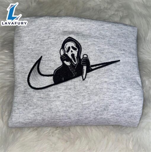 Scream Check Embroidered Crewneck For Man And Women