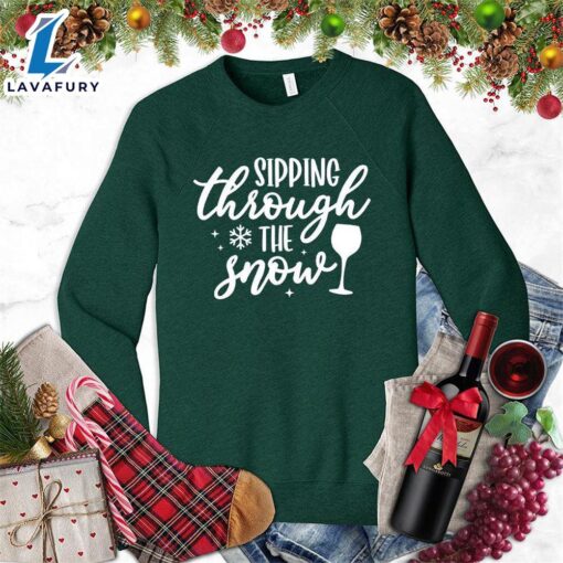 Sipping Through The Snow Sweatshirt Hallothanksmas Shirt