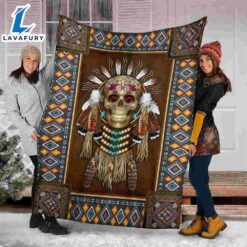 Skull Native Halloween Sofa Fleece…