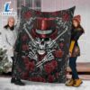 Skull Roses Never Die Halloween Sofa Fleece Throw Blanket Halloween Gifts
