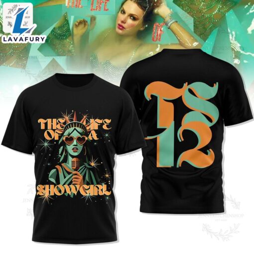 For Fans Taylor Swift 2025 TS12 The Life Of A Showgirl 2025 Black T-Shirt